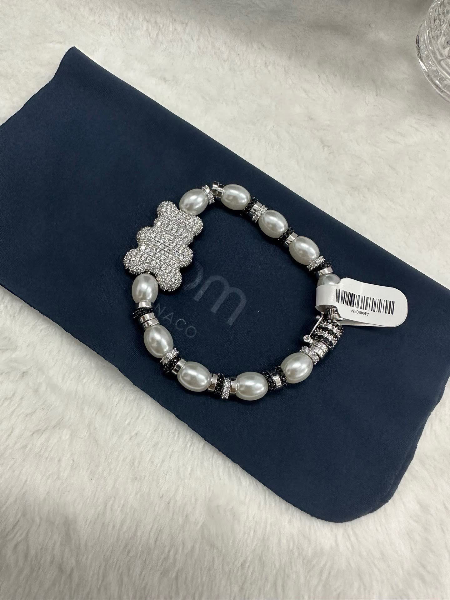 APM Monaco Pearl and Pavé Diamond Bracelet